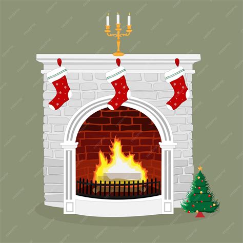 Premium Vector | Christmas chimney illustration
