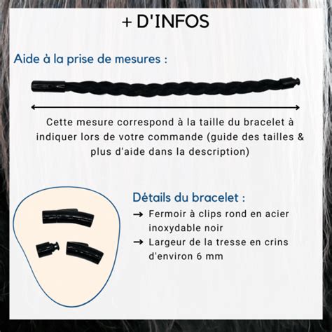 Bracelet En Crin Diarado Noir Acier Inoxydable By Maudi