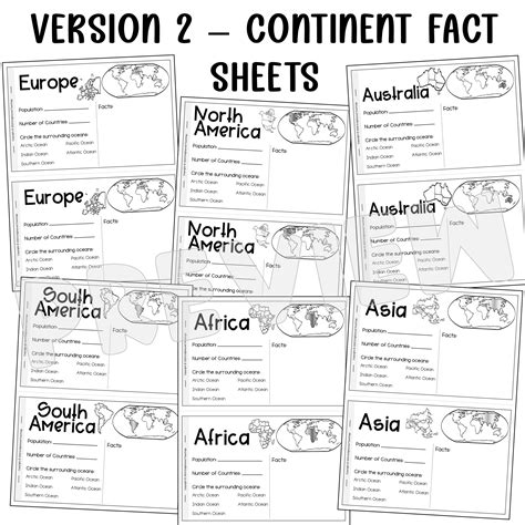 7 Continents Booklet Continents Worksheets And Activities Made By Teachers