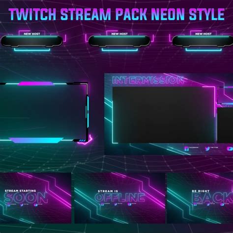 Twitch Animated Camera Overlay Neon Etsy