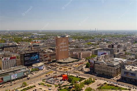 Premium Photo | Warsaw skyline with warsaw towers