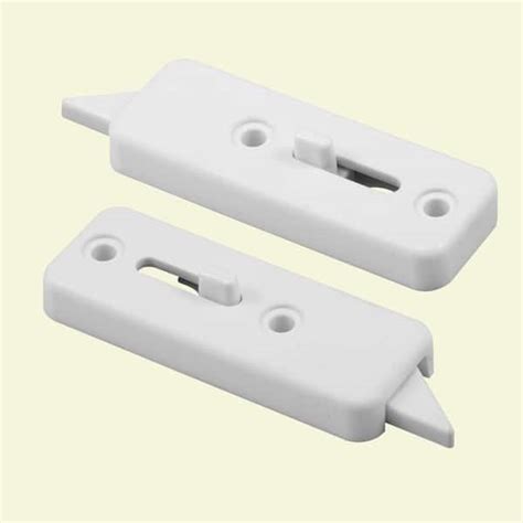 Prime Line 2 9 16 In White Plastic Spring Loaded Tilt Latch 1 Pair F 2737 The Home Depot