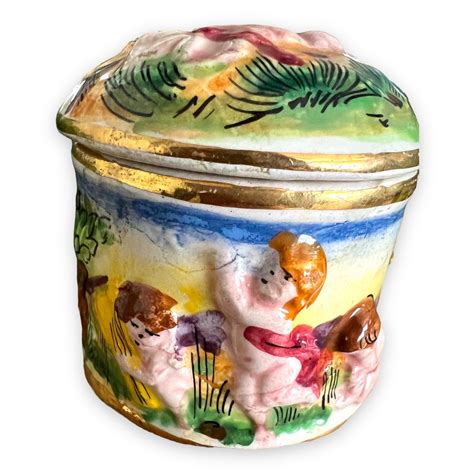 Capodimonte Italian Porcelain Trinket Box Naked Babies Box Etsy