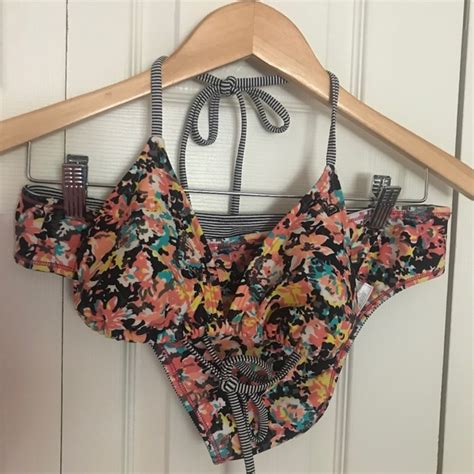 Roxy Swim Roxy Reversible Sweet Tropics Bikini Swimsuit Set M Poshmark