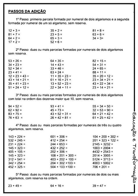 As Quatro Operações Exercícios - Apostila: As Quatro Operações Matemáticas | Exercícios das 4 operações ...