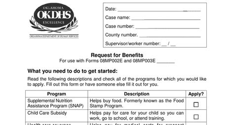 Okdhs Form Fill Out Printable PDF Forms Online