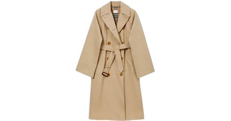 Burberry Cotton Gabardine Trench Coat In Natural Lyst