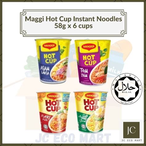 Maggi Hot Cup Instant Noodles G X Cups Bundle Cups Tom Yum