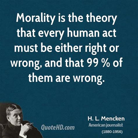 Hl Mencken Quotes Morality. QuotesGram