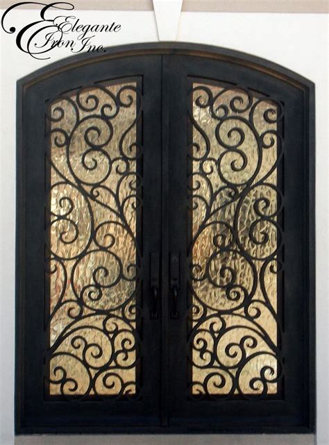 Custom Wrought Iron Door With Eyebrow Arch Wrought Iron Doors Wrought Iron Entry Doors Iron