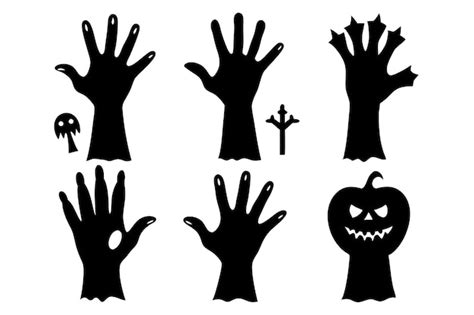 Premium Vector Halloween Spooky Zombie Hands Silhouette Vector Collection