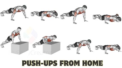 The Best Push Up Exercises To Strengthen The Chest And Triceps Which You Can Do At Home Youtube