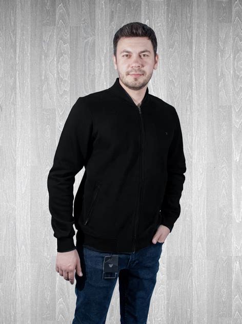 Бомбер Red Down батник теплый мужской на молнии , XXXL, Черный от ...
