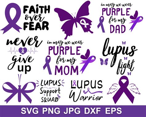 Lupus Awareness Svg Bundle Lupus Svg Bundle Purple Ribbon Svg