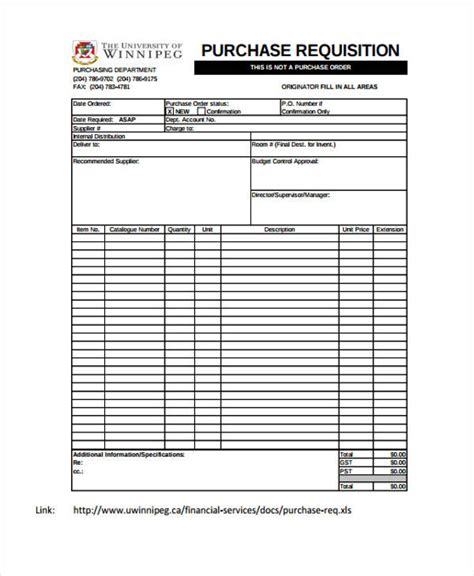 Free Sample Requisition Forms In Excel Pdf Ms Word