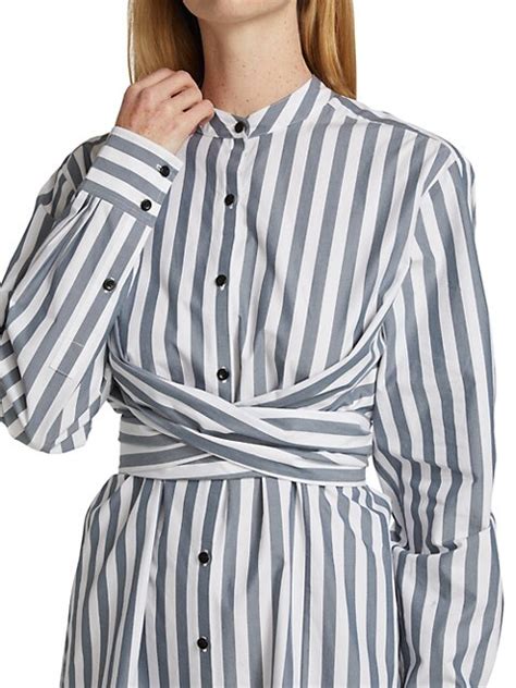 Shop Proenza Schouler White Label Striped Poplin Tied Shirtdress Saks Fifth Avenue