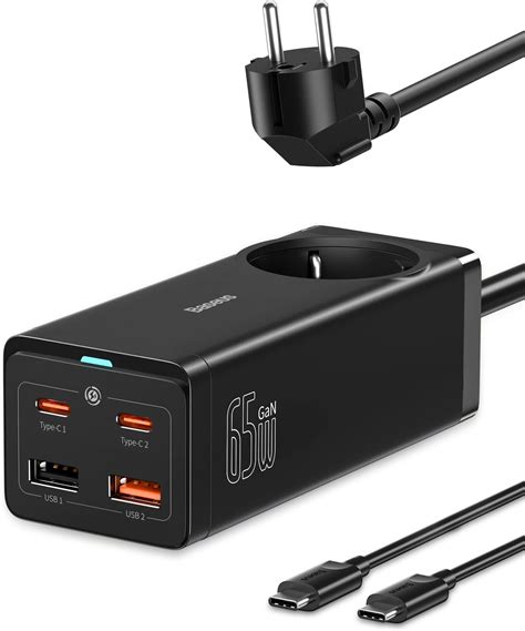 Baseus Chargeur Usb C Rapide W Gan Iii Prise Multiple Avec Double