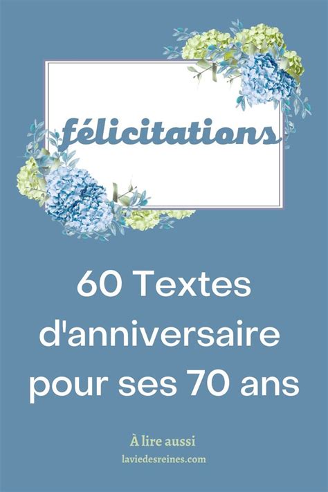 60 Textes danniversaire pour ses 70 ans félicitations Messages