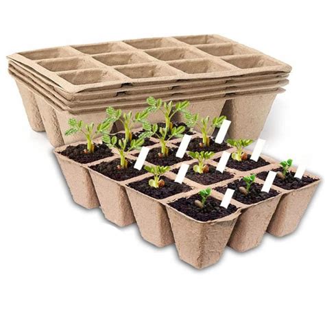 Seed Starter Tray Kit Pots Organic Biodegradable Germination Seedling