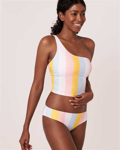 BREEZY Recycled Fibers Cheeky Bikini Bottom Pastel Stripes La Vie