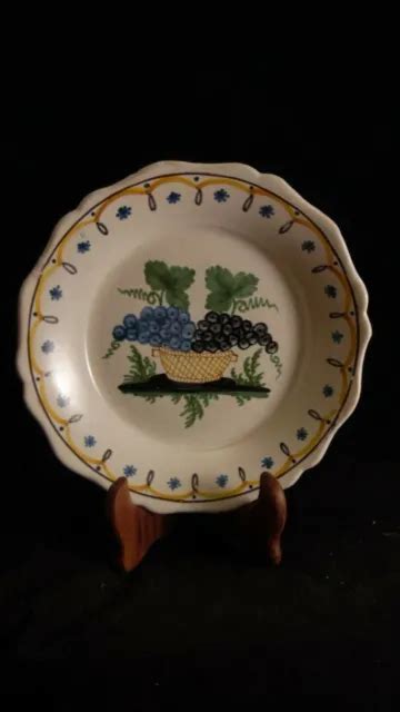 Assiette Ancienne Xix Me En Faience De Nevers D Cor De Grappe De