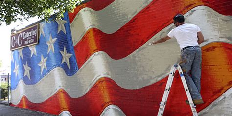 Fighting Graffiti With Murals of the Flag - The New York Times