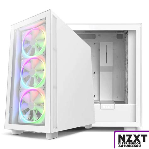 Gabinete NZXT H7 ELITE Blanco ARGB Fans Cristal Templado ATX Sin