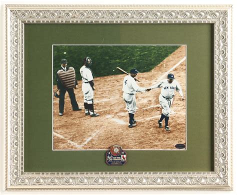 Babe Ruth Lou Gehrig Yankees Custom Framed Photo Display With Official Yankees 1928 World