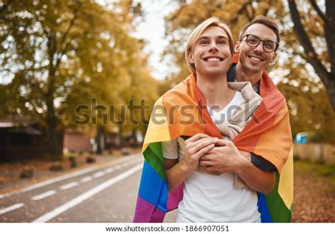 Romantic Gay Couple Hugging Kissing Holding Stock Photo Shutterstock