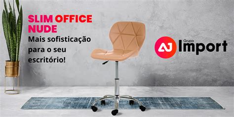 Cadeira Slim Office Cromada Nude AJ Import