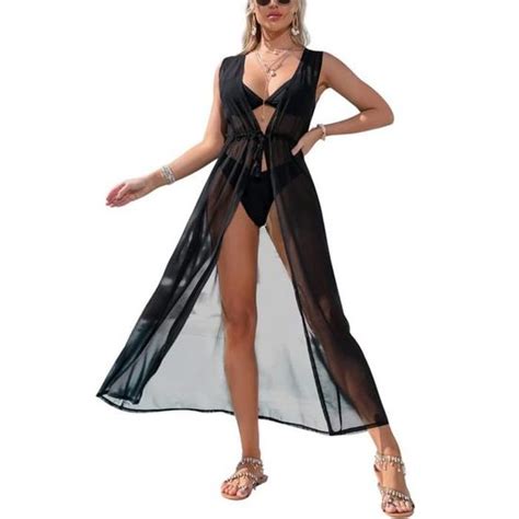 Minetom Robe Décolleté Sans Manches Cache Maillots de Bain Bikini
