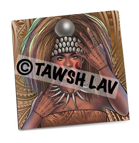 Samoan Taupou Golden Polynesian Princess Teine Samoa Artwork Canvas Art