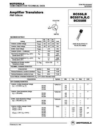 BC556 Datasheet and Replacement, Transistor Equivalent Finder, Cross ...