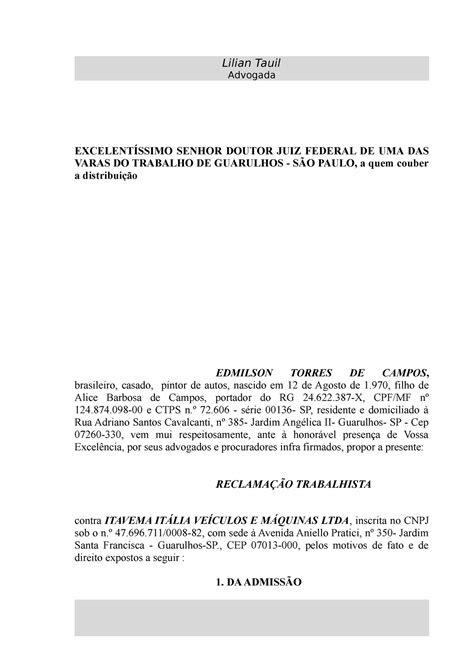 Edmilson Modelo de peça prática processual nos moldes da legislação