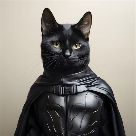 Premium Ai Image Batman Cat Dark Hero