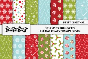 Merry Christmas Digital Papers Designs Graphic By CreativeCraft