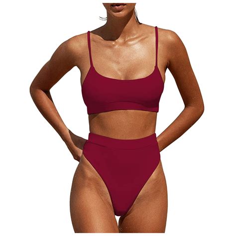 Sngxgn Women S 2 Piece Bikini Set Wireless Swimsuit High Waisted Bathing Suit RD2 M Walmart