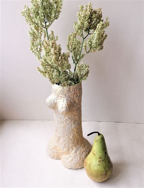 Naked Body Paper Mache Artwork Light Paper Pulp Vase Female Nude Torso Decorative Recycled