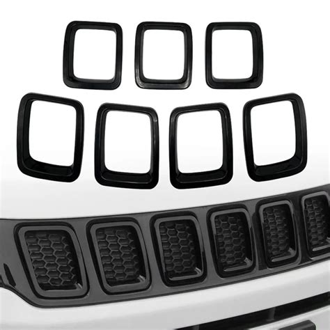 7pcs Front Grille Grill Inserts Cover Trims For Jeep For Compass 2017