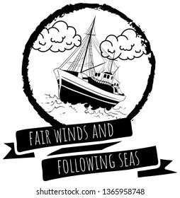 Fair Winds Following Seas Stock Vector (Royalty Free) 1365958748 ...
