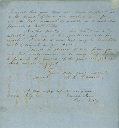 Governor Francis R. Lubbock to General Earl Van Dorn, February 13, 1862 | TSLAC