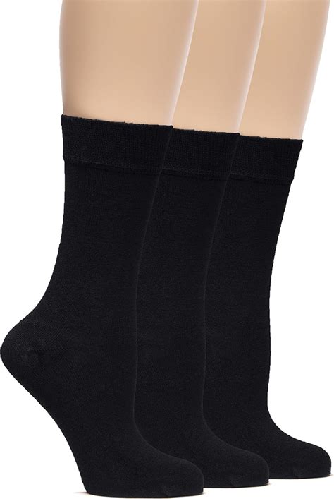 Hugh Ugoli Womens Bamboo Dress Socks Extremely Soft Thin Crew Socks For Business