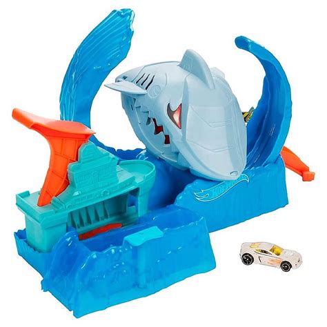 Pista Hot Wheels City Robô Tubarão Color Shifters Mattel Bazaar Geek Loja de Cultura POP