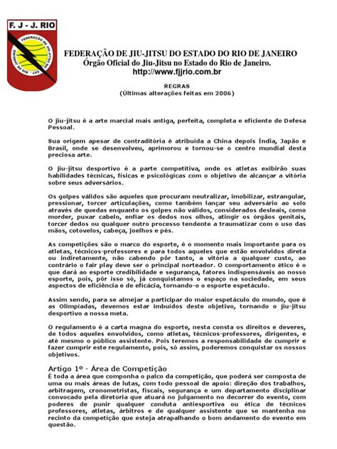 Regras | PDF | Jiu-jitsu brasileiro | Juiz (esportes)