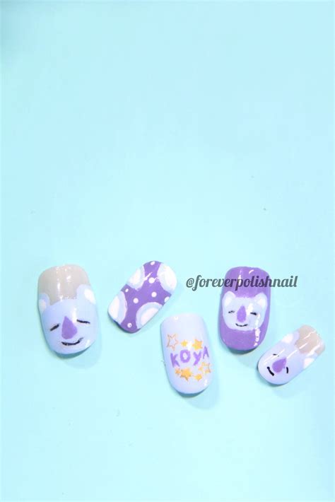 KOYA NAILART BT21 BT21 Nail Arte de uñas coreano Uñas coreanas Uñas