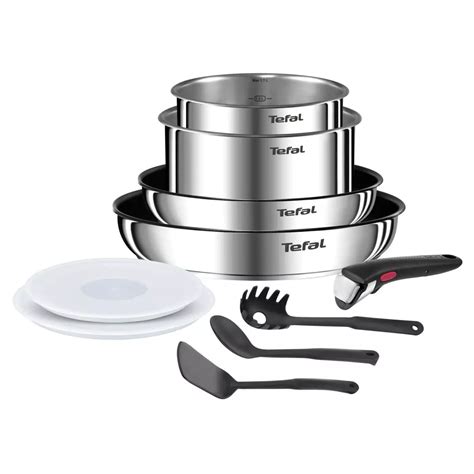 TEFAL Batterie de cuisine 10 pièces en inox INGENIO pas cher - Auchan.fr