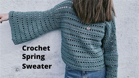 Easy Crochet Bell Sleeve Sweater S Xl Youtube