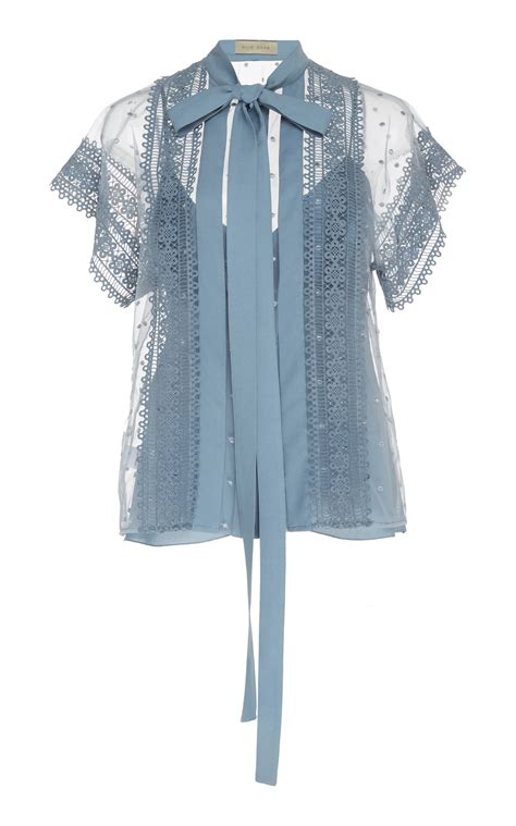 Elie Saab Macramé Pussy Bow Top UFO No More