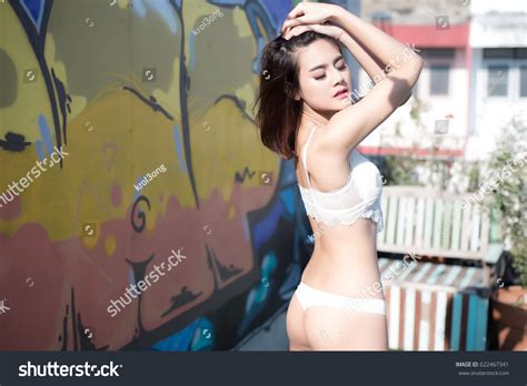 Sexy Beautiful Asian Woman White Lingerie Stock Photo 622467341 Shutterstock