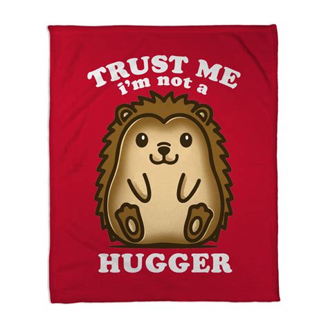 Trust Me Not A Hugger None Fleece Blanket Turborat14 By Teefury